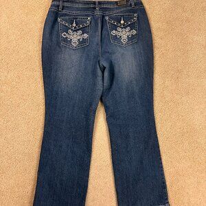 Y2K Earl Jeans Women's Plus Size Flap Pocket Rhinestone Bling Jeans Size 16W